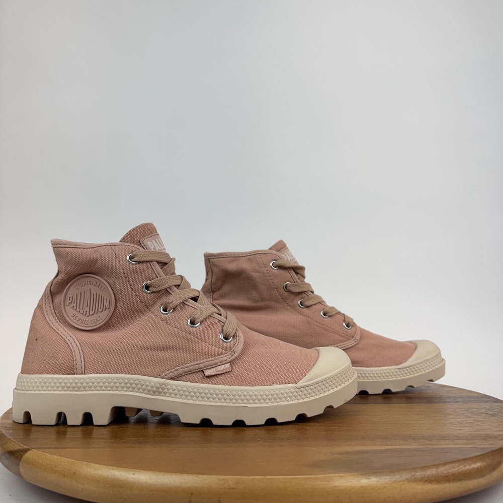 New Womens‎ Palladium Pampa Hi Top Pink Canvas Shoes Sneakers Boots Size 9 M